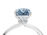 Platinum Fancy Blue Radiant Cut Diamond Solitaire Ring with Classic Band and Four-Prong Setting_16
