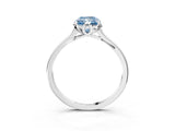 Platinum Fancy Blue Radiant Cut Diamond Solitaire Ring with Flower Prong Setting and Classic Band_15