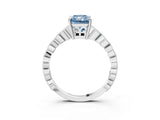 Platinum Fancy Blue Radiant Cut Solitaire Diamond Ring with Infinity Twist Band and Four-Prong Setting_39