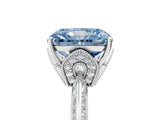 Platinum Fancy Blue Radiant Cut Solitaire Split Shank Pave Diamond Engagement Ring with Four-Prong Setting_89