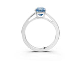 Platinum Fancy Blue Radiant  Solitaire Diamond Ring with Split Shank and Four-Prong Setting_15