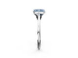 Platinum Fancy Blue Radiant  Solitaire Engagement Ring with Four-Prong Setting and Classic Band 2