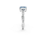 Platinum Fancy Blue Radiant  Solitaire Twisted Pave Diamond Ring with Four-Prong Setting_3