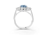 Platinum Fancy Blue Round Cut Diamond Floral Double Halo Engagement Ring with Prong Setting_42
