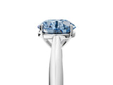 Platinum Fancy Blue Round Cut Diamond Solitaire Engagement Ring with Cathedral Setting and Four-Prong Mount_17