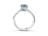 Platinum Fancy Blue Round Cut Diamond Solitaire Engagement Ring with Classic Band and Four-Prong Setting_15