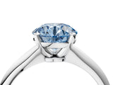 Platinum Fancy Blue Round Cut Diamond Solitaire Engagement Ring with Classic Band and Four-Prong Setting_16