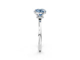 Platinum Fancy Blue Round Cut Diamond Solitaire Ring with Classic Band and Four-Prong Setting_14