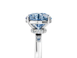 Platinum Fancy Blue Round Cut Diamond Solitaire Ring with Classic Band and Four-Prong Setting_17