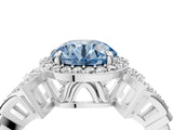 Platinum Fancy Blue Round Cut Halo Diamond Split Shank Engagement Ring with Four-Prong Setting_10