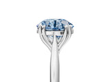 Platinum Fancy Blue Round Cut Solitaire Diamond Ring with Six-Prong Setting and Classic Band_41