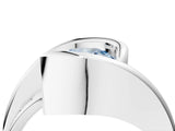 Platinum Fancy Blue Round Cut Solitaire Tension-Set Diamond Split Shank Ring_10