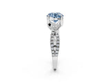 Platinum Fancy Blue Round Cut Solitaire Twist Pave Diamond Engagement Ring with Prong Setting_68