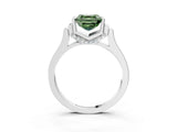 Platinum Fancy Green Asscher Cut Brilliant Solitaire Diamond Ring with Channel Set Band and Bar Prong Setting_15