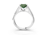 Platinum Fancy Green Asscher Cut Cut Diamond Channel Set Pave Band with Tension Prong Setting_9