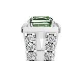 Platinum Fancy Green Asscher Cut Cut Halo Split Shank Prong Set Ring_41