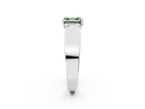 Platinum Fancy Green Asscher Cut Diamond Channel Set Solitaire Ring with Four-Prong Setting_63