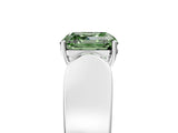 Platinum Fancy Green Asscher Cut Diamond Channel Set Solitaire Ring with Four-Prong Setting_66