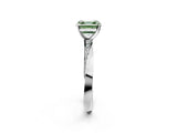 Platinum Fancy Green Asscher Cut Diamond Engagement Ring with Side Stone Accents and Four-Prong Setting_38