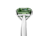 Platinum Fancy Green Asscher Cut Diamond Solitaire Engagement Ring with Cathedral Setting and Four-Prong Mount_17