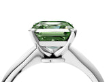 Platinum Fancy Green Asscher Cut Diamond Solitaire Engagement Ring with Classic Band and Four-Prong Setting_16