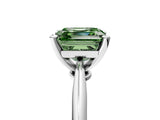 Platinum Fancy Green Asscher Cut Diamond Solitaire Engagement Ring with Classic Band and Four-Prong Setting_17