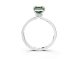 Platinum Fancy Green Asscher Cut Diamond Solitaire Ring with Classic Band and Four-Prong Setting_15