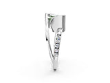 Platinum Fancy Green Asscher Cut Solitaire Tension-Set Diamond Split Shank Ring_20