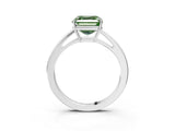 Platinum Fancy Green Asscher  Solitaire Diamond Ring with Split Shank and Four-Prong Setting_15