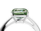 Platinum Fancy Green Asscher  Solitaire Diamond Ring with Split Shank and Four-Prong Setting_16