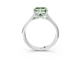 Platinum Fancy Green Asscher  Solitaire Engagement Ring with Six-Prong Setting and Classic Band 4