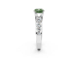 Platinum Fancy Green Cushion Cut Brilliant Diamond Pavé Band with Six-Prong Setting_39