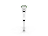 Platinum Fancy Green Cushion Cut Brilliant Solitaire Diamond Ring with Channel Set Band and Bar Prong Setting_38
