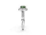 Platinum Fancy Green Cushion Cut Diamond Double Halo Ring with Split Shank and Four-Prong Setting_14