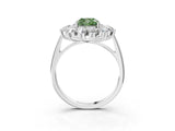 Platinum Fancy Green Cushion Cut Diamond Floral Double Halo Engagement Ring with Prong Setting_33