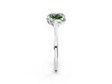 Platinum Fancy Green Cushion Cut Diamond Solitaire Ring with Flower Prong Setting and Classic Band_2