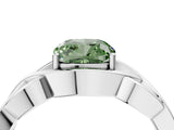 Platinum Fancy Green Cushion Cut Solitaire Intertwined Band Prong Setting Ring_16