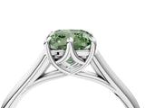 Platinum Fancy Green Cushion  Solitaire Engagement Ring with Six-Prong Setting and Classic Band 4