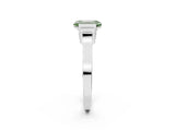 Platinum Fancy Green Emerald Cut Brilliant Solitaire Diamond Ring with Channel Set Band and Bar Prong Setting_80