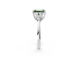 Platinum Fancy Green Emerald Cut Cut Diamond Cluster Ring with Solitaire Band and Four-Prong Setting_26
