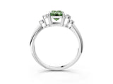 Platinum Fancy Green Emerald Cut Cut Diamond Cluster Ring with Solitaire Band and Four-Prong Setting_27