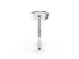 Platinum Fancy Green Emerald Cut-Cut Diamond Halo Engagement Ring with Pave Band and Prong Setting_14