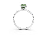 Platinum Fancy Green Emerald Cut Diamond Brilliant Solitaire Ring with Pavé Band and Four-Prong Setting_39