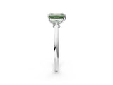 Platinum Fancy Green Emerald Cut Diamond Solitaire Engagement Ring with Classic Band and Four-Prong Setting_14