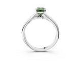 Platinum Fancy Green Emerald Cut Diamond Solitaire Engagement Ring with Classic Band and Four-Prong Setting_15