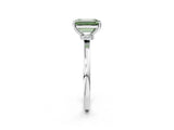 Platinum Fancy Green Emerald Cut Diamond Solitaire Ring with Classic Band and Four-Prong Setting_14