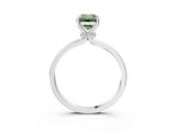 Platinum Fancy Green Emerald Cut Diamond Solitaire Ring with Classic Band and Four-Prong Setting_15