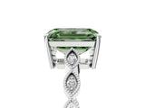 Platinum Fancy Green Emerald Cut Solitaire Diamond Ring with Infinity Twist Band and Four-Prong Setting_17