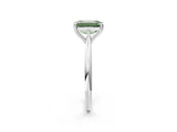 Platinum Fancy Green Emerald Cut Solitaire Diamond Ring with Six-Prong Setting and Classic Band_20