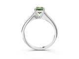 Platinum Fancy Green Emerald Cut Solitaire Diamond Ring with Six-Prong Setting and Classic Band_21